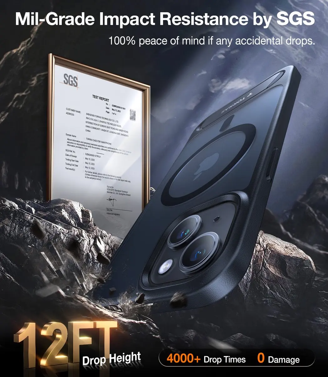 Torras UPro Pstand Hoesje iPhone 15 Pro - X00FX0387 - Transparant