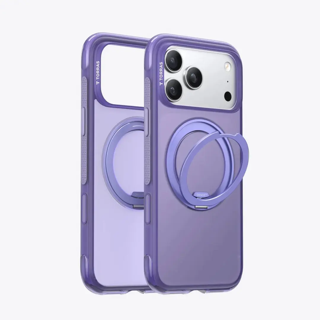 Torras Ostand O3 Air Spin Hoesje iPhone 17 Pro Max - Paars