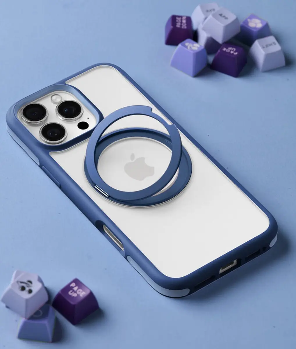 Torras UPRO Ostand R Fusion Hoesje iPhone 16 Pro - MagSafe - Blauw