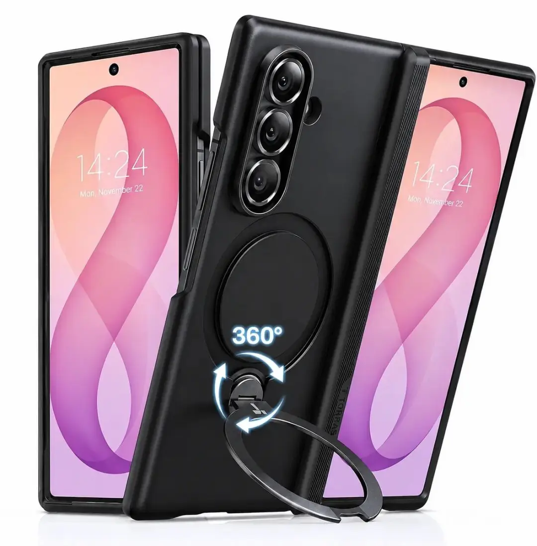 TORRAS Ostand Q3 Spin Hoesje Geschikt voor Samsung Galaxy Z Fold 8 Ultra