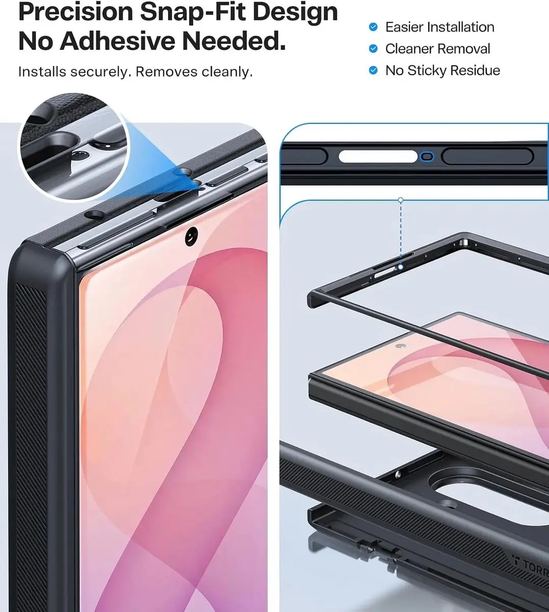 Torras Ostand Q3 Spin Hoesje Zwart - MagSafe/QI2 voor Galaxy Z Fold8 Ultra