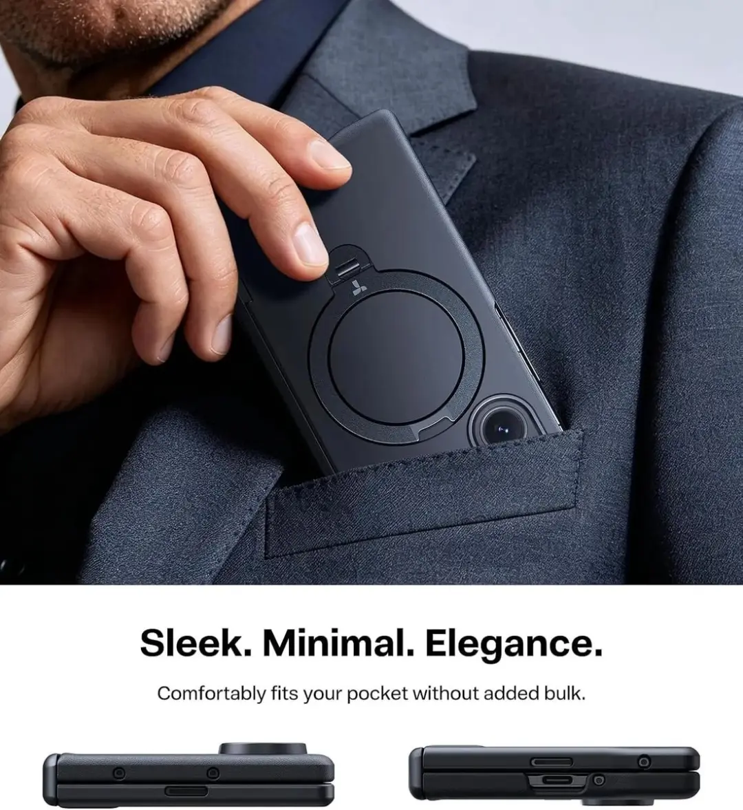 Torras Ostand Q3 Spin Hoesje Zwart - MagSafe/QI2 voor Galaxy Z Fold8 Ultra