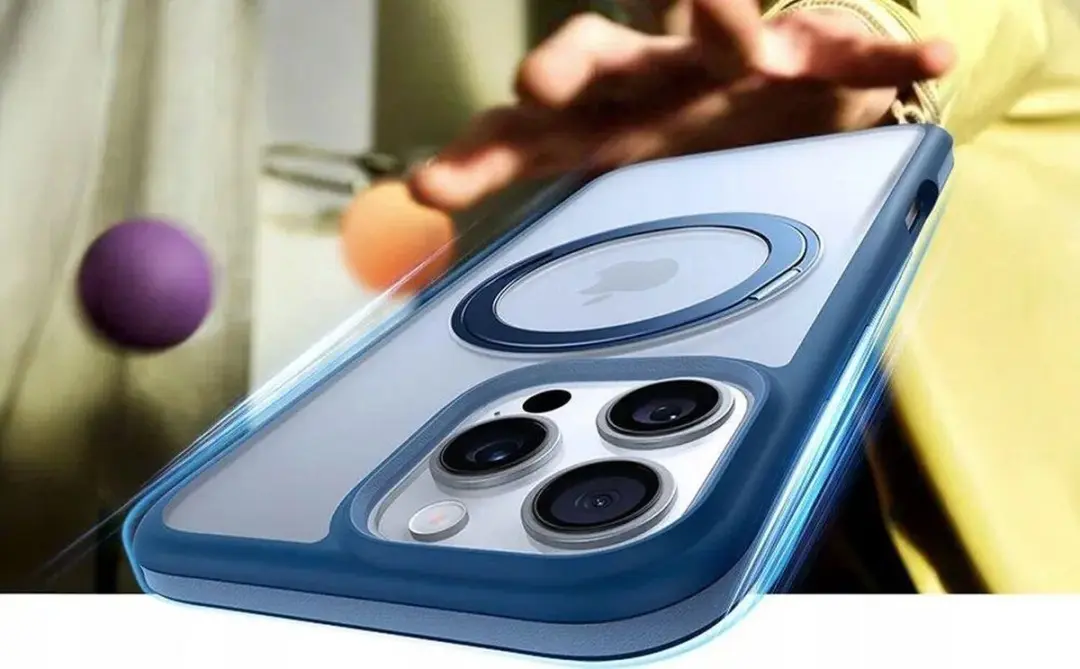 Torras UPRO Ostand R Fusion Hoesje iPhone 16 Pro Max - Blauw - afbeelding 6 van 6