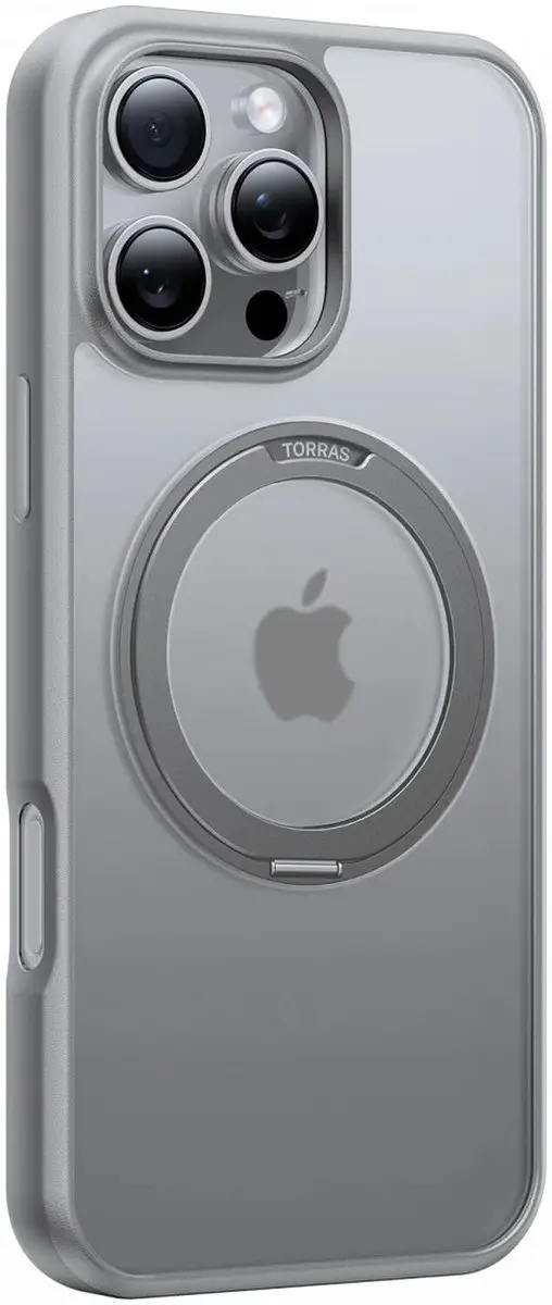 Torras UPro Ostand Pro Hoesje iPhone 16 Pro - Grijs