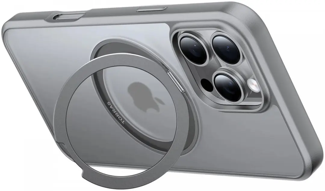 Torras UPro Ostand Pro Hoesje iPhone 16 Pro - Grijs - afbeelding 6 van 6