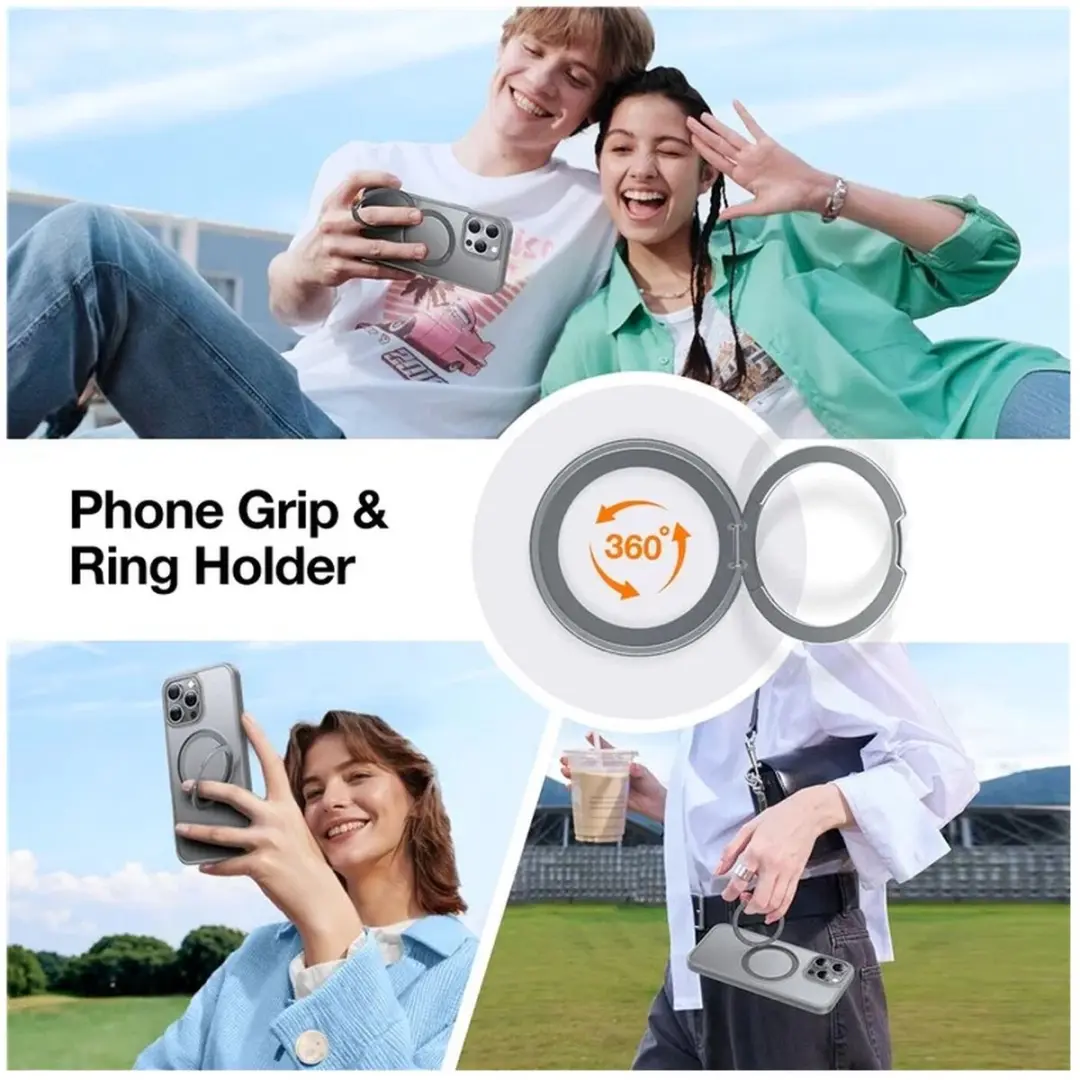 Torras UPro Ostand Pro Hoesje iPhone 16 Pro - Grijs