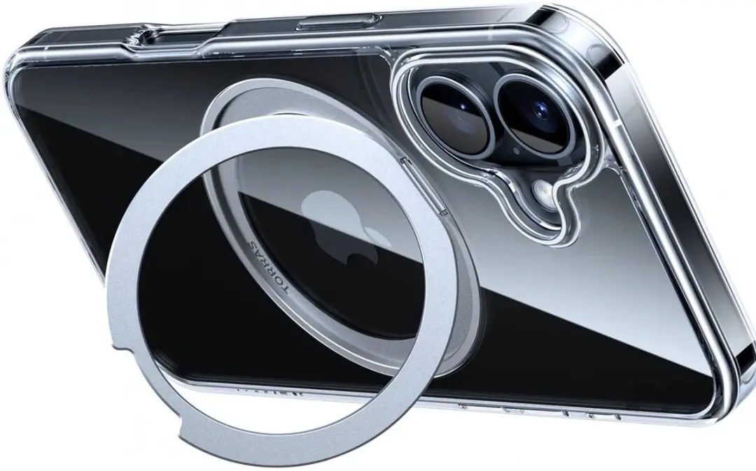 Torras UPro Ostand Pro Hoesje iPhone 16 Plus - Transparant - MagSafe - afbeelding 6 van 6