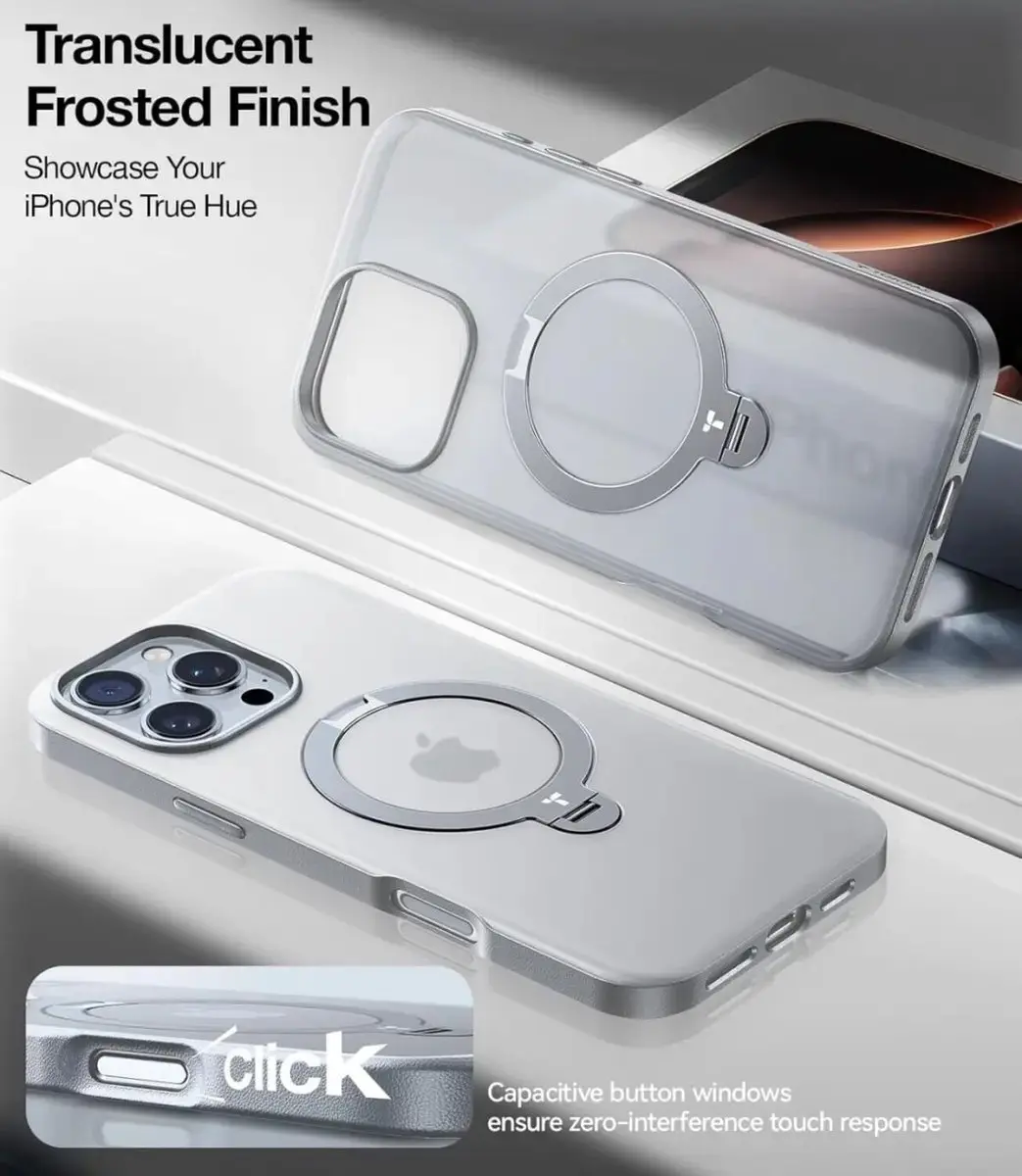 Torras UPro Ostand Spin Hoesje iPhone 16 Pro Max - Grijs