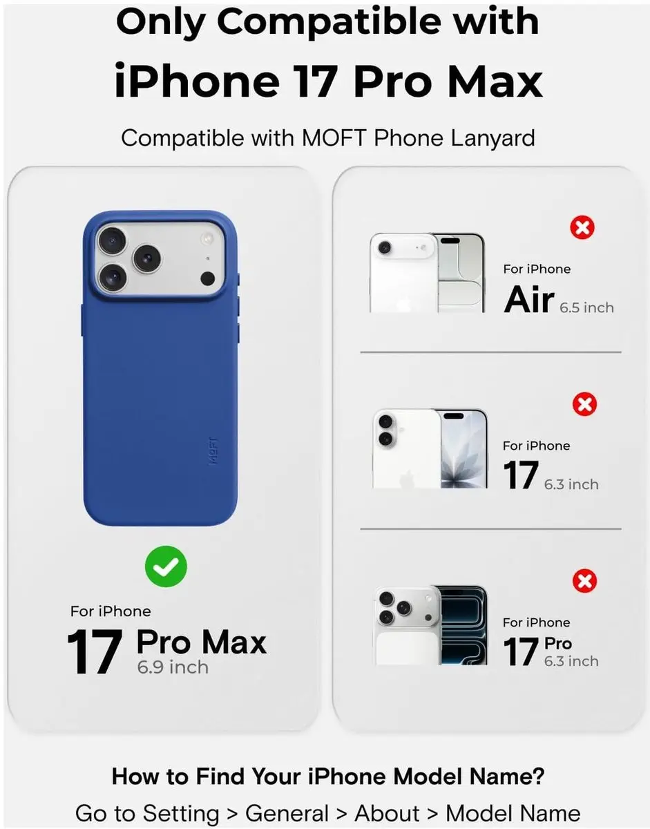 MOFT Vegan Leer Hoesje iPhone 17 Pro Max - Blauw - MagSafe