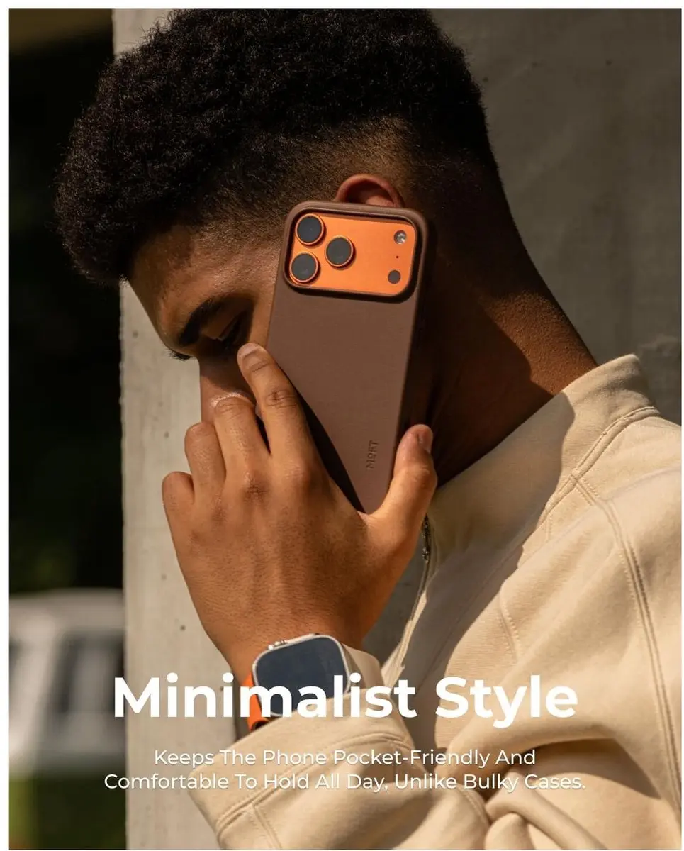 MOFT MOVAS Snap Back Cover Hoesje iPhone 17 Pro - Bruin Vegan Leer - MagSafe - afbeelding 6 van 6