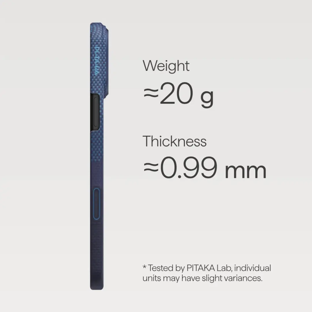 Pitaka Ultra-Slim Hoesje iPhone 17 Pro Max - 600D Aramidevezel - Blauw Horizon