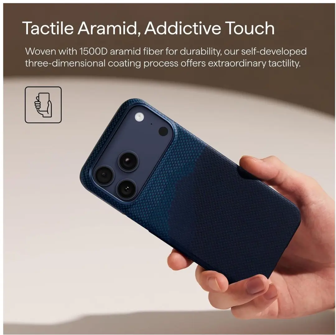 Pitaka Ultra-Slim Hoesje iPhone 17 Pro Max - 600D Aramidevezel - Blauw Horizon