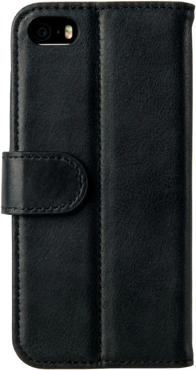 Rosso Deluxe Book Case iPhone 5/5S/SE - 3 Pasjes - Zwart