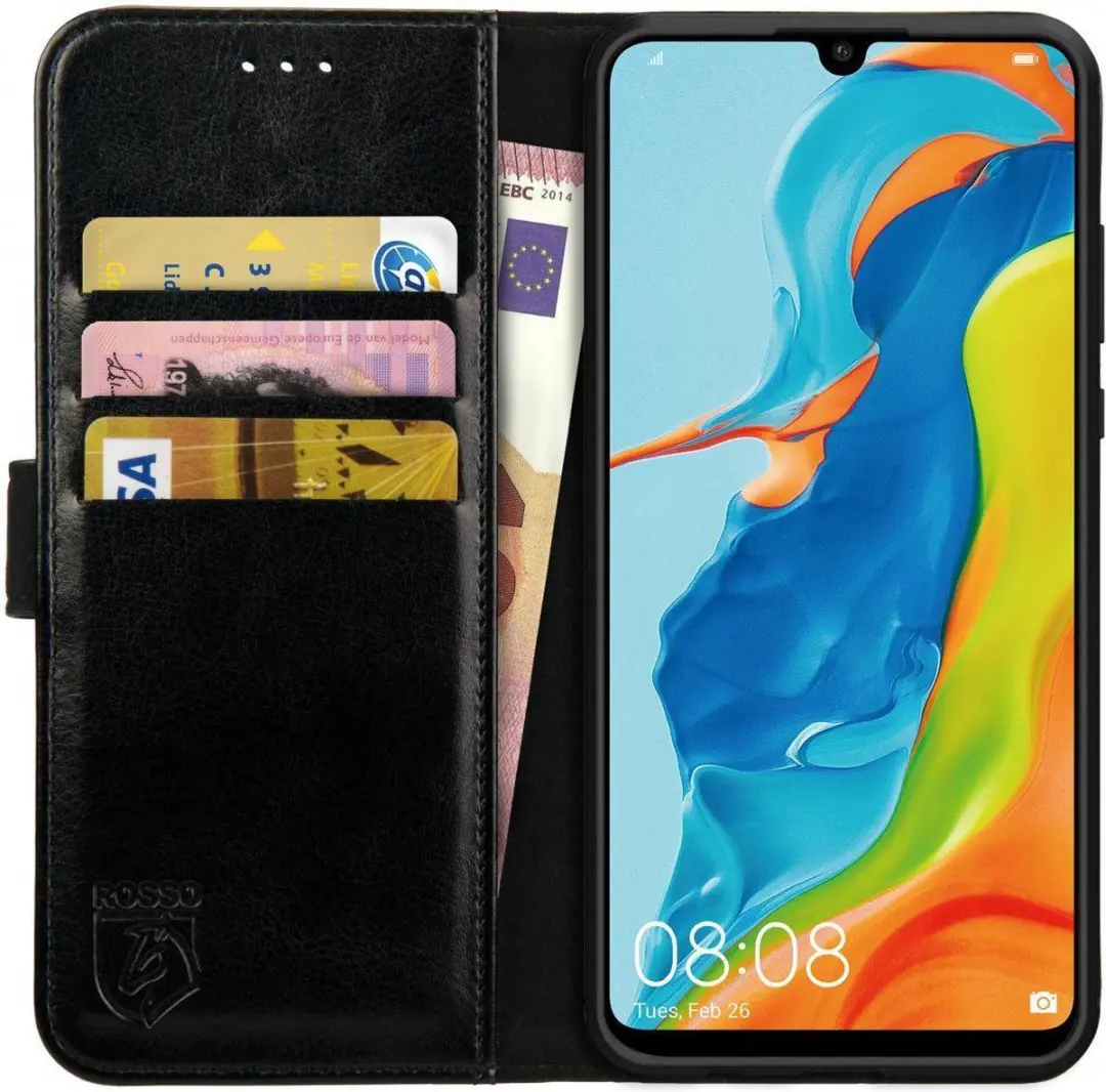 Rosso Element Book Case Wallet Hoesje Geschikt voor Huawei P30 Lite