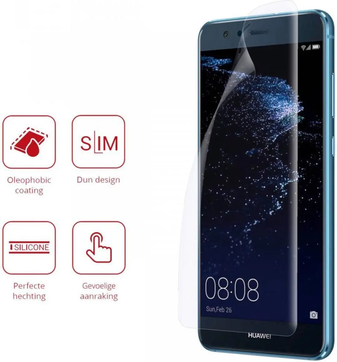 Rosso Screen Protector Ultra Clear voor Huawei P10 Lite - 2 Stuks
