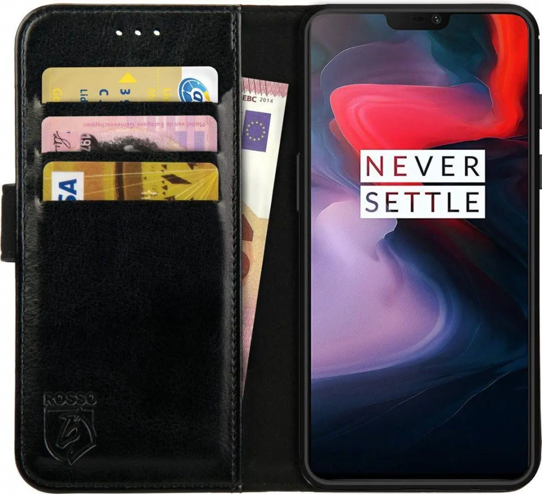 Rosso Element Book Case Wallet Hoesje Geschikt voor OnePlus 6