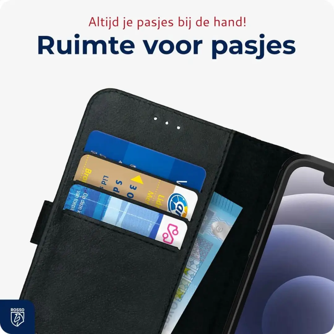 Rosso Deluxe Hoesje iPhone 12/12 Pro 72907 - Zwart - afbeelding 6 van 6