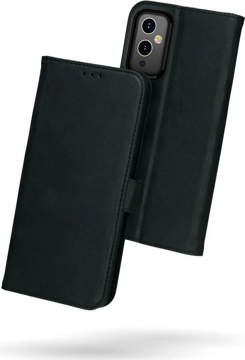 Rosso Deluxe Book Case OnePlus 9 - 3 Pasjes - Zwart