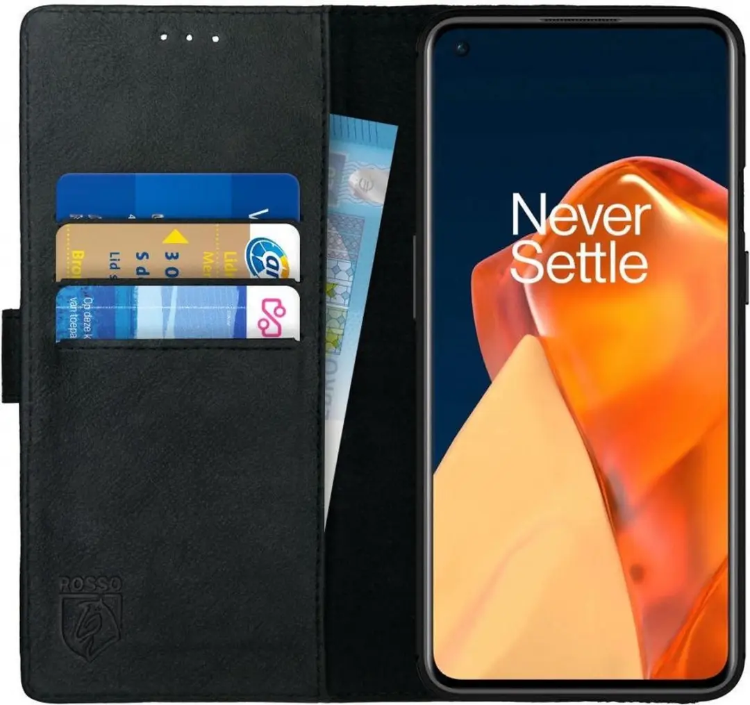 Rosso Deluxe Echt Leer Book Case Hoesje Geschikt voor OnePlus 9