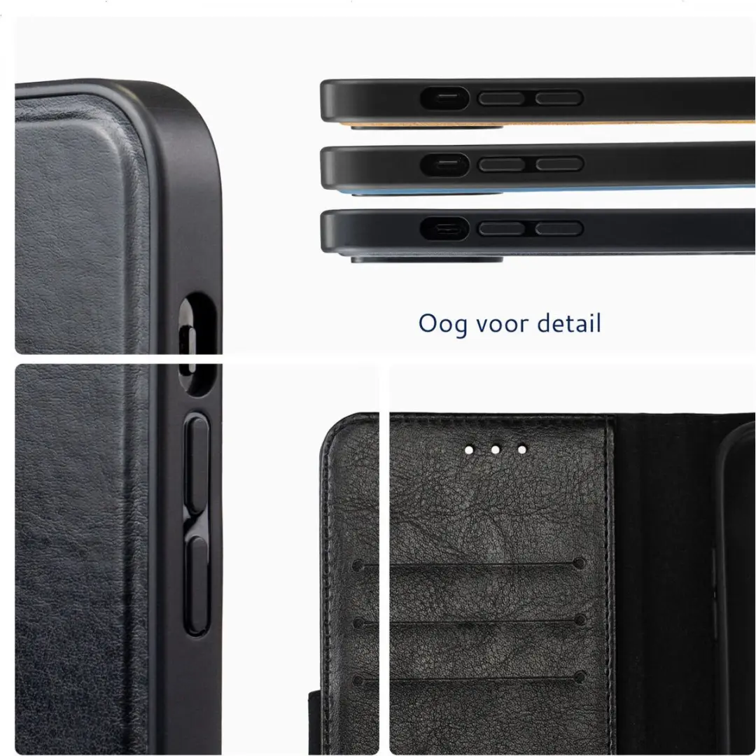 Rosso Element Uitneembaar Hoesje iPhone 13 - 3 Pasjes - Zwart