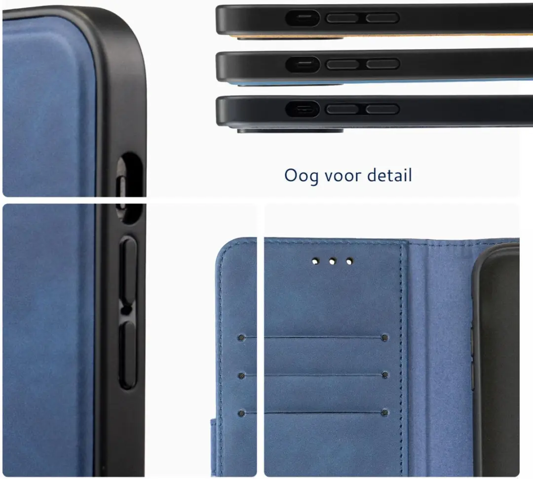 Rosso Element 2-in-1 Hoesje iPhone 14 Plus - 3 Pasjes - Blauw