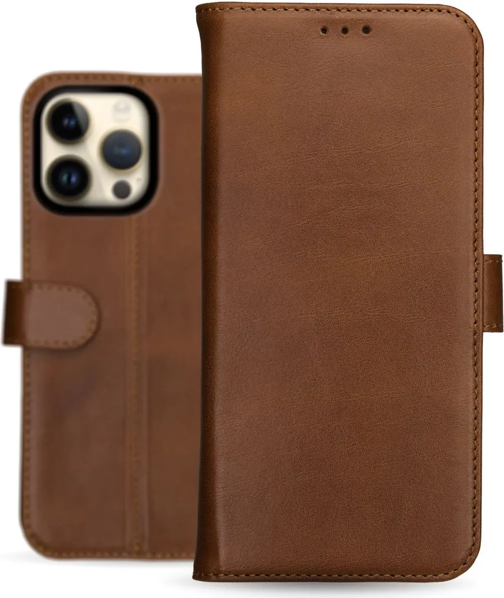 Rosso Deluxe Book Case iPhone 14 Pro Max 139216 - 3 Pasjes - Bruin - afbeelding 6 van 6