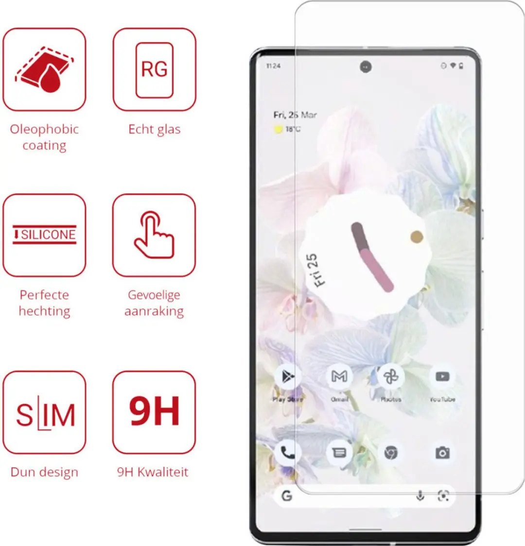 Rosso 9H Tempered Glass Screen Protector Google Pixel 7