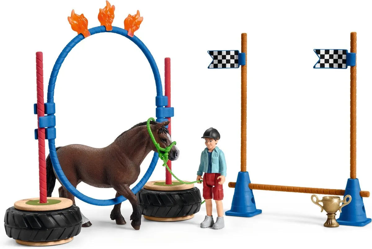 Schleich FARM WORLD Pony Agility Wedstrijd Speelfigurenset 42482 - Multi