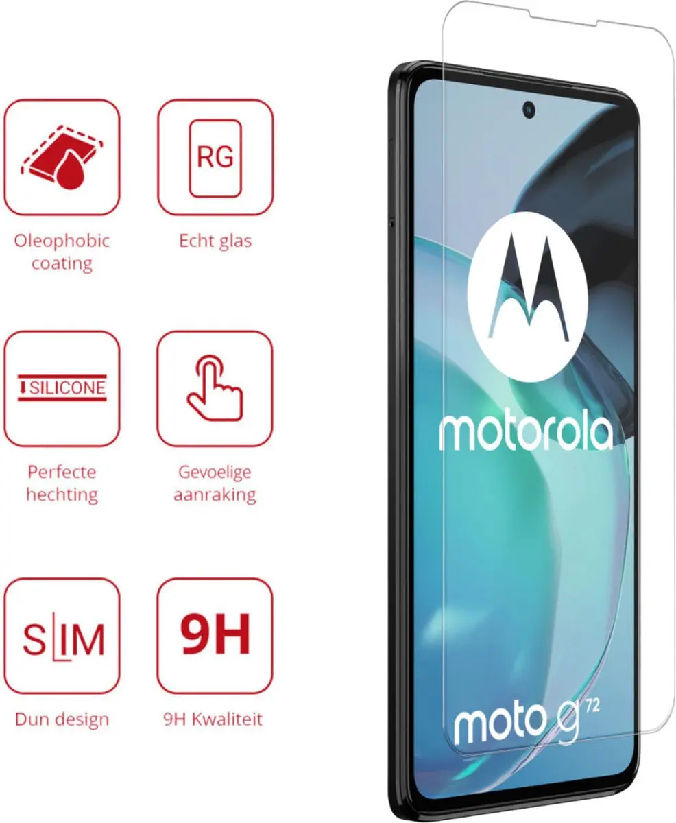 Rosso 9H Tempered Glass Moto G72 - 1 Stuk - afbeelding 6 van 6