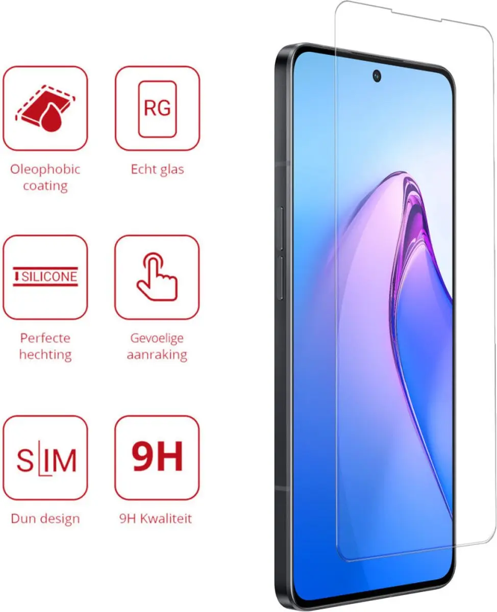 Rosso 9H Tempered Glass Oppo Reno 8 - Beschermglas