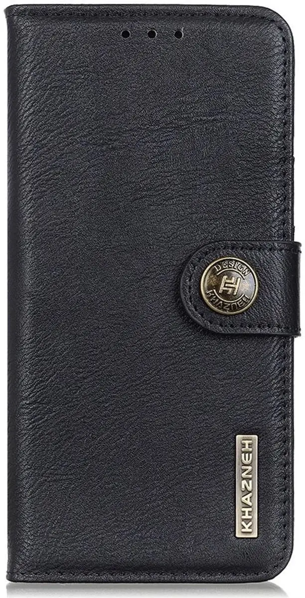 Khazneh Hoesje iPhone 14 Pro Book Case - 3 Pasjes - Zwart
