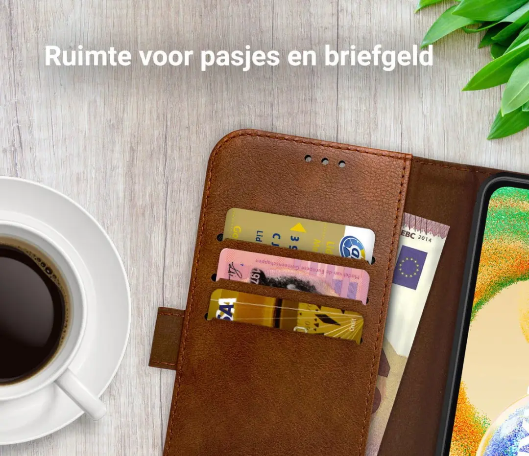 Rosso Element Book Case Wallet Samsung Galaxy A04s - 3 Pasjes - Bruin