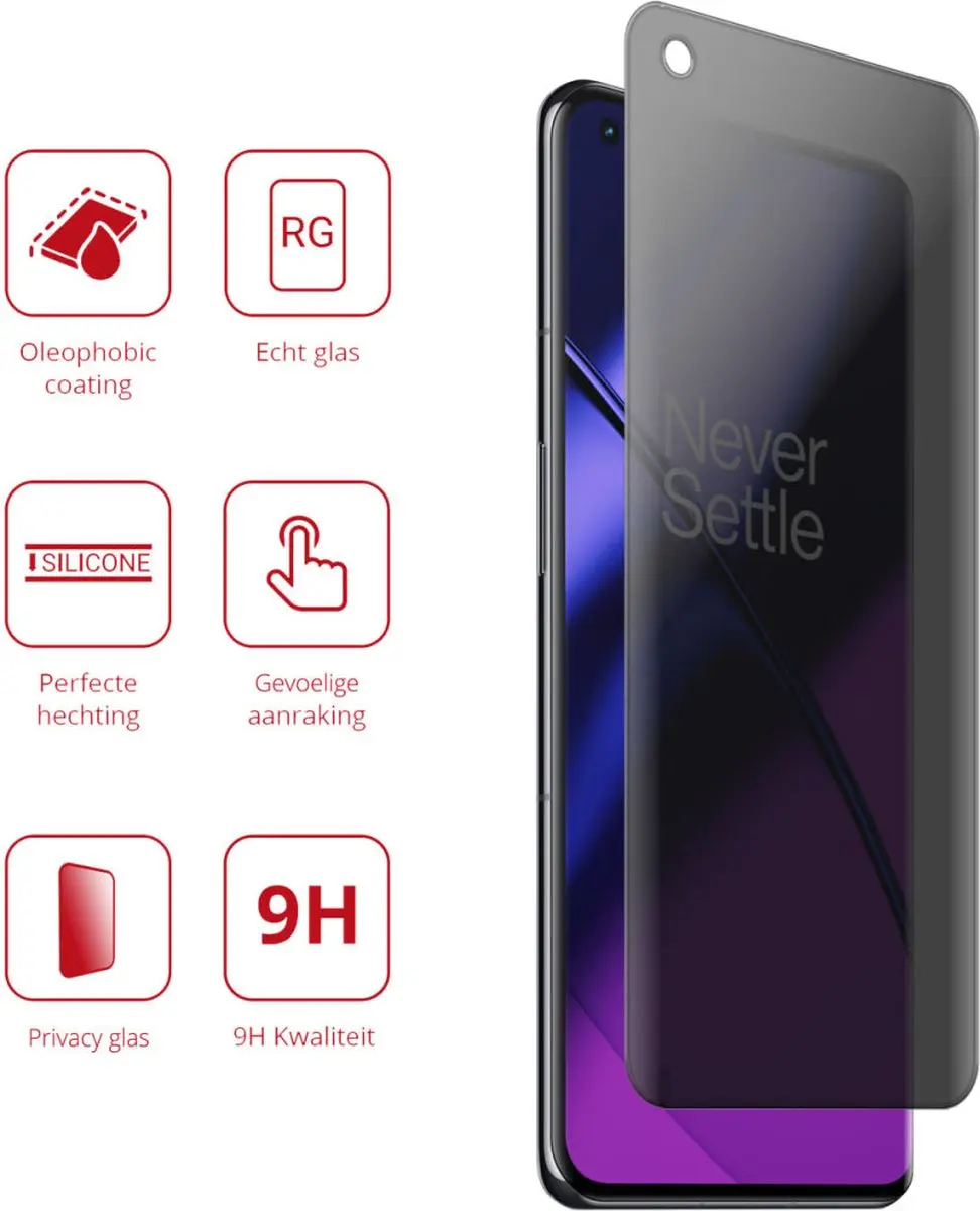 Rosso Privacy Screen OnePlus 11 - 9H Gehard Glas - Case Friendly