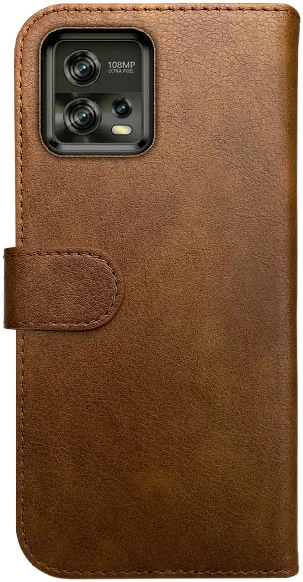 Rosso Element Book Case Wallet Moto G72 - 3 Pasjes - Bruin