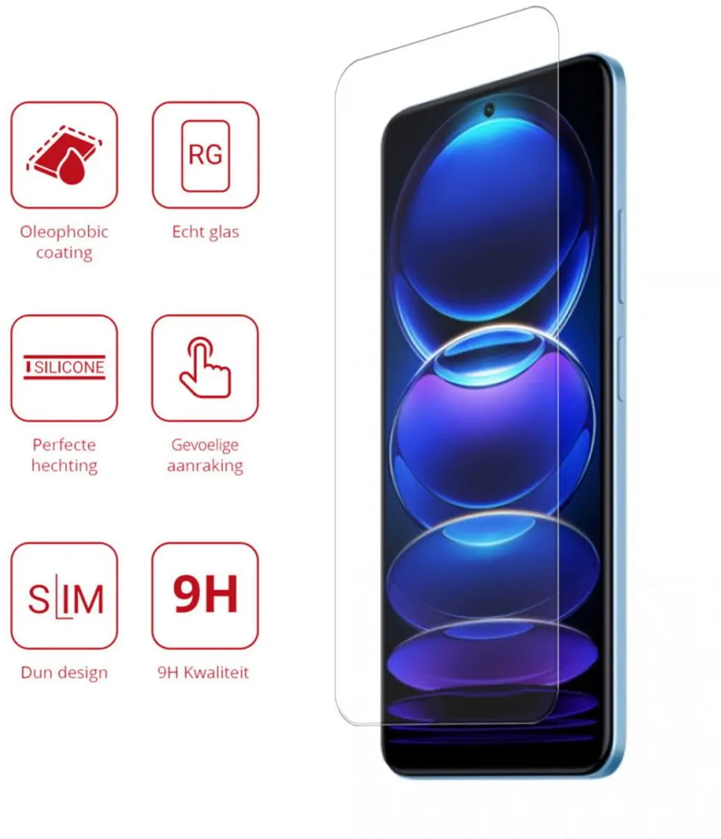 Rosso 9H Tempered Glass Screen Protector Xiaomi Redmi Note 12 Pro+ - 1 Stuk