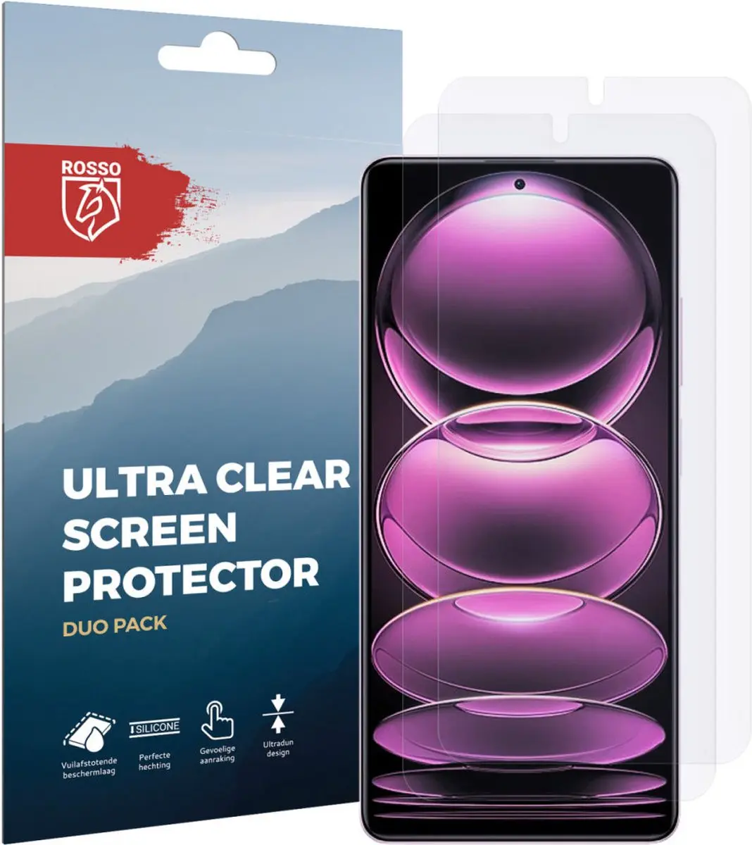 Rosso Screen Protector Ultra Clear Duo Pack - Xiaomi Redmi Note 12 Pro/Poco X5 Pro - afbeelding 6 van 6
