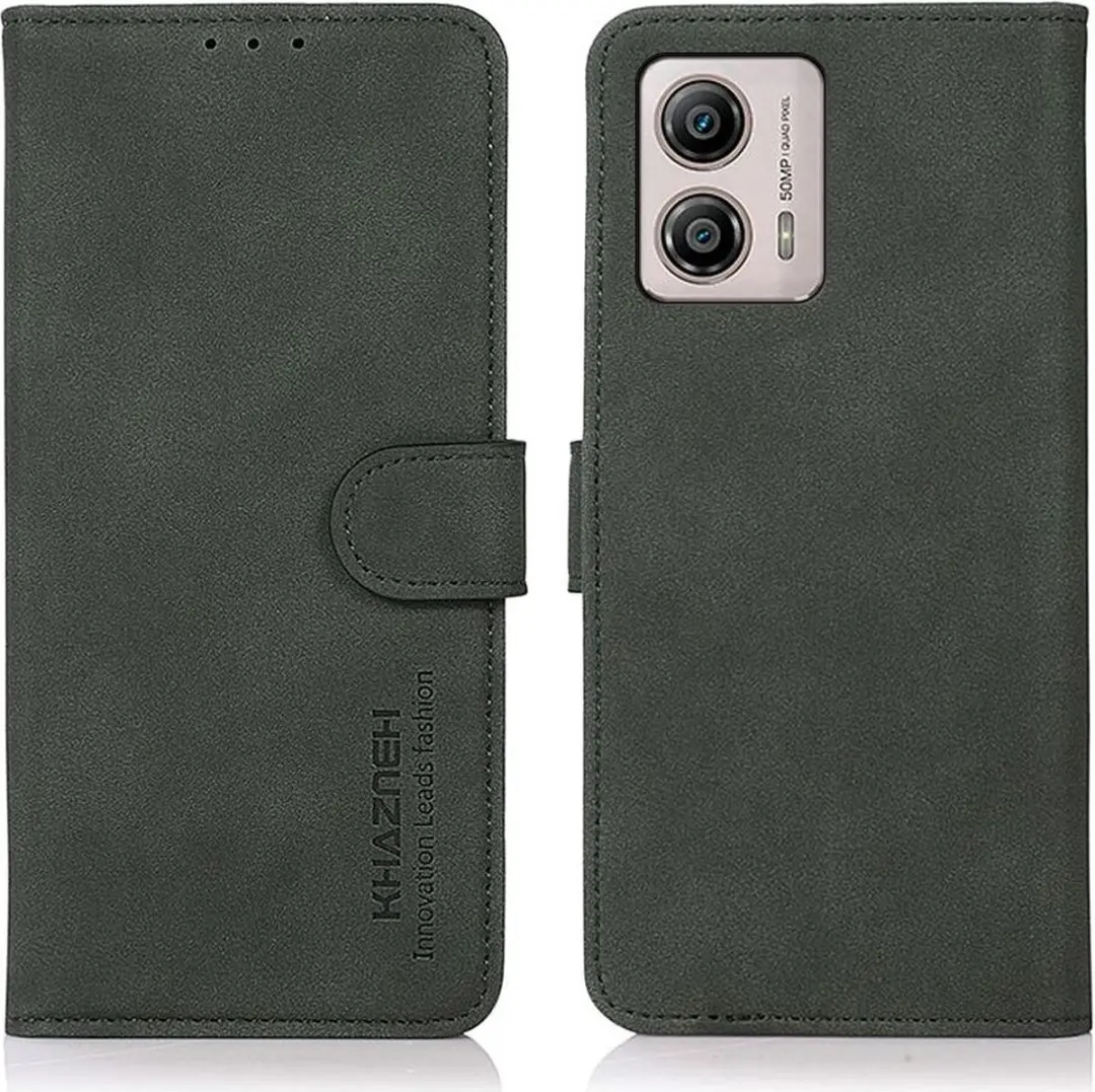 Khazneh Moto G53 Retro Wallet Hoesje - Groen - afbeelding 6 van 6