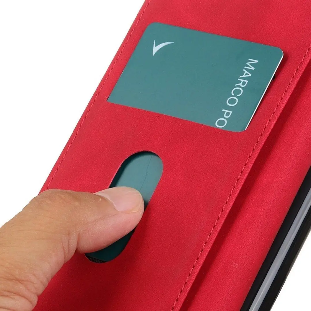 Khazneh Moto G72 Retro Wallet Hoesje - Rood