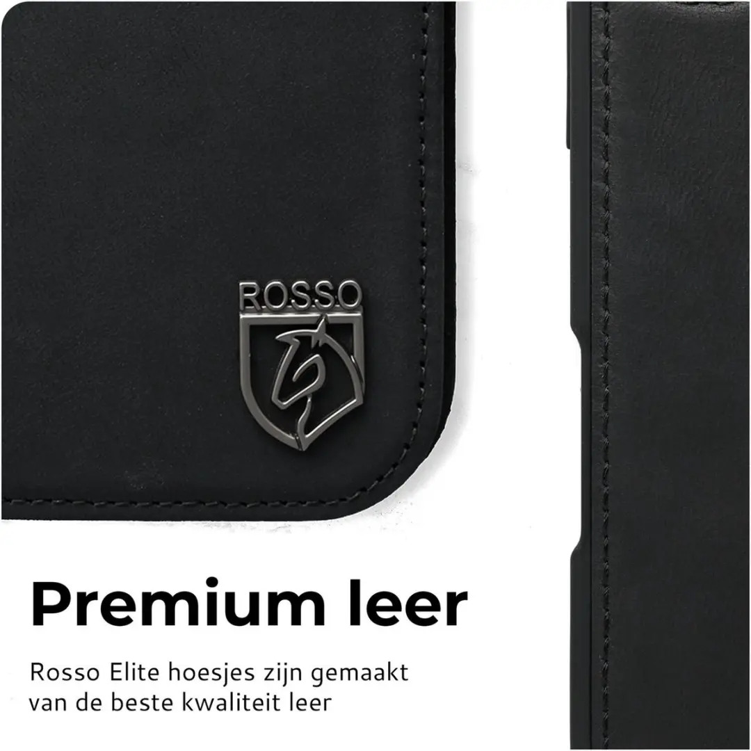 Rosso Elite 173732 Hoesje iPhone 15 Plus - MagSafe - 3 Pasjes - Zwart