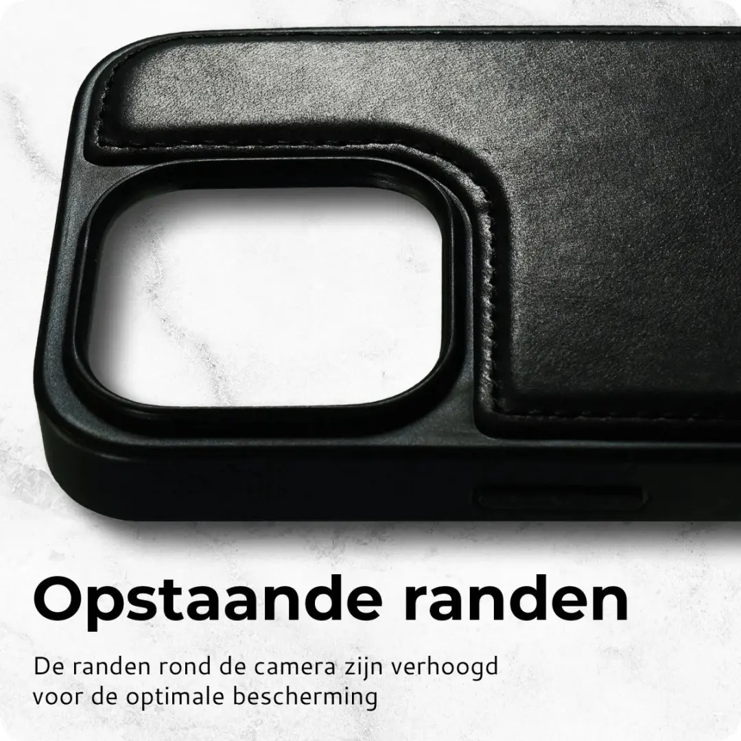 Rosso Elite 173741 Hoesje iPhone 15 Pro - MagSafe - 3 Pasjes - Zwart