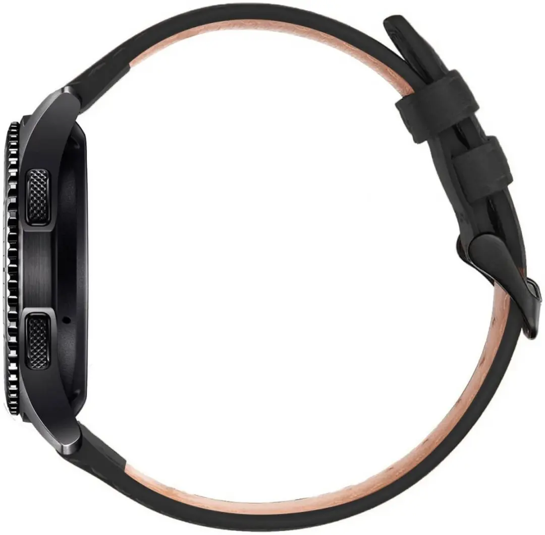 Rosso Deluxe Universeel Horlogebandje 18mm - Echt Leer Zwart