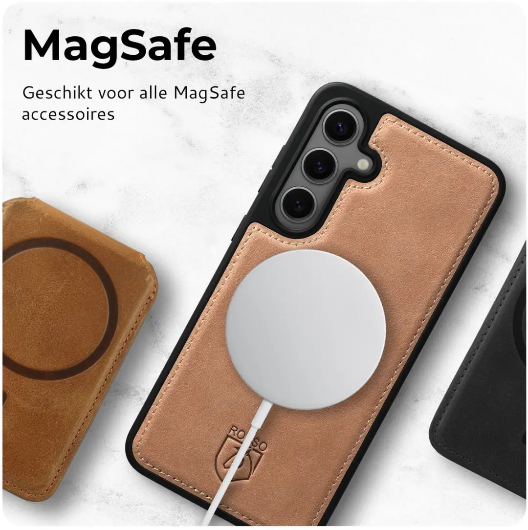 Rosso Elite 177347 Hoesje Samsung Galaxy S24 Ultra - Lichtbruin