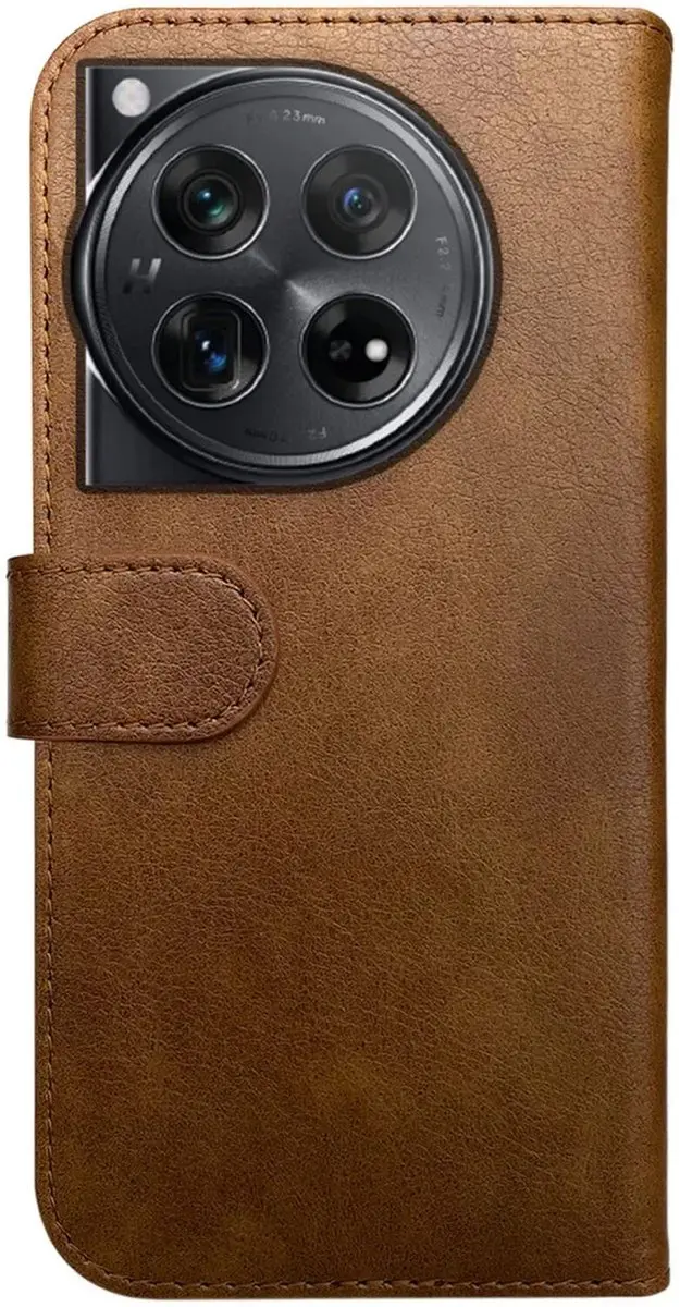 Rosso Element Book Case Cover Wallet OnePlus 12 - 3 Pasjes - Bruin