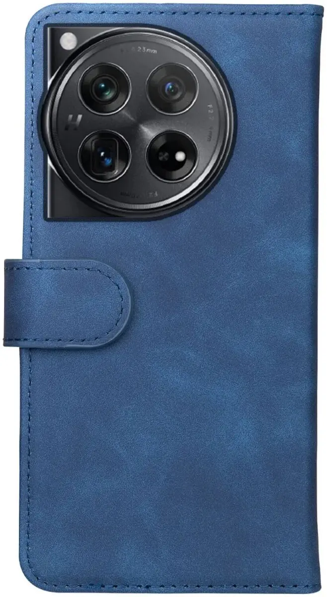 Rosso Element Book Case Wallet OnePlus 12 - 3 Pasjes - Bruin/Blauw