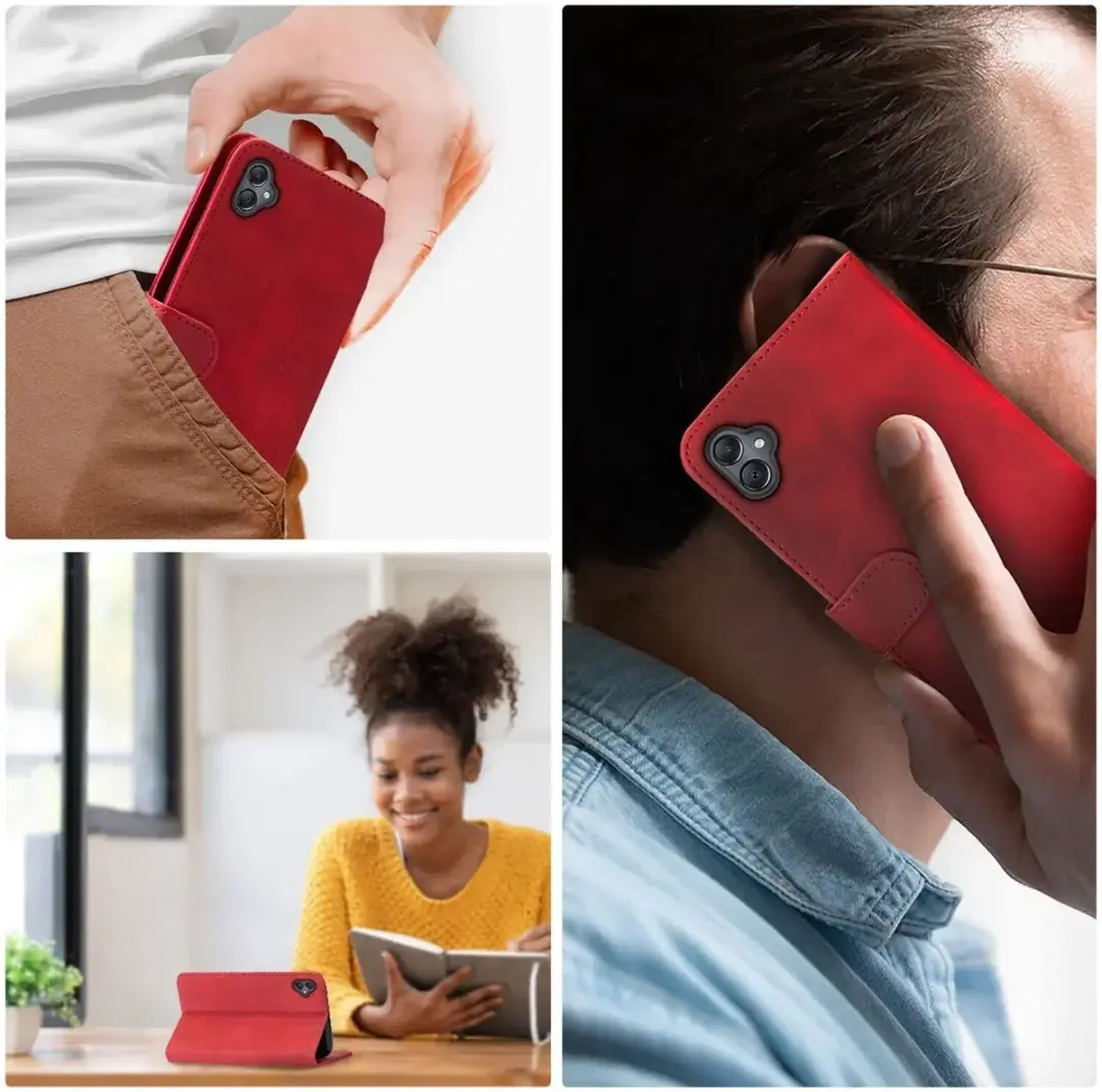 Rosso Element Book Case Wallet Samsung Galaxy A05 - 3 Pasjes - Rood
