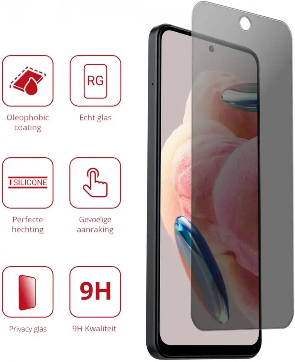 Rosso Privacy Screen Protector Xiaomi Redmi 12 - 9H Gehard Glas