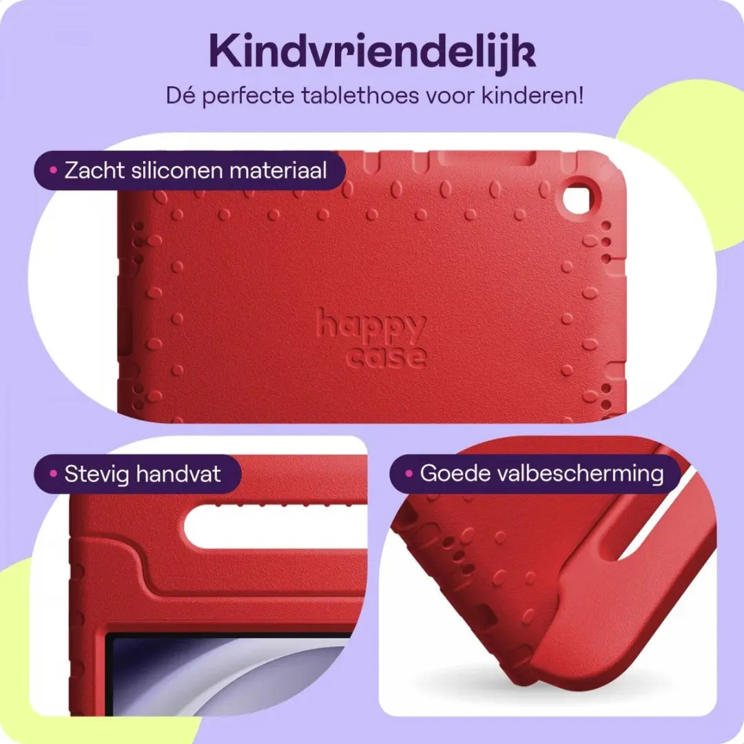 HappyCase Kinder Tablethoes Samsung Galaxy Tab A11/A9 Plus - Rood