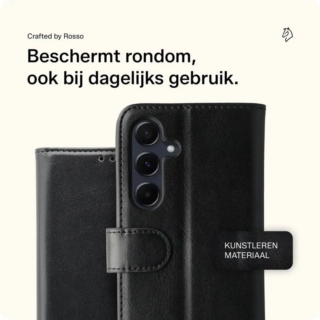 Rosso Element Wallet Book Case 183503 - Samsung Galaxy A55 - 3 Pasjes - Zwart