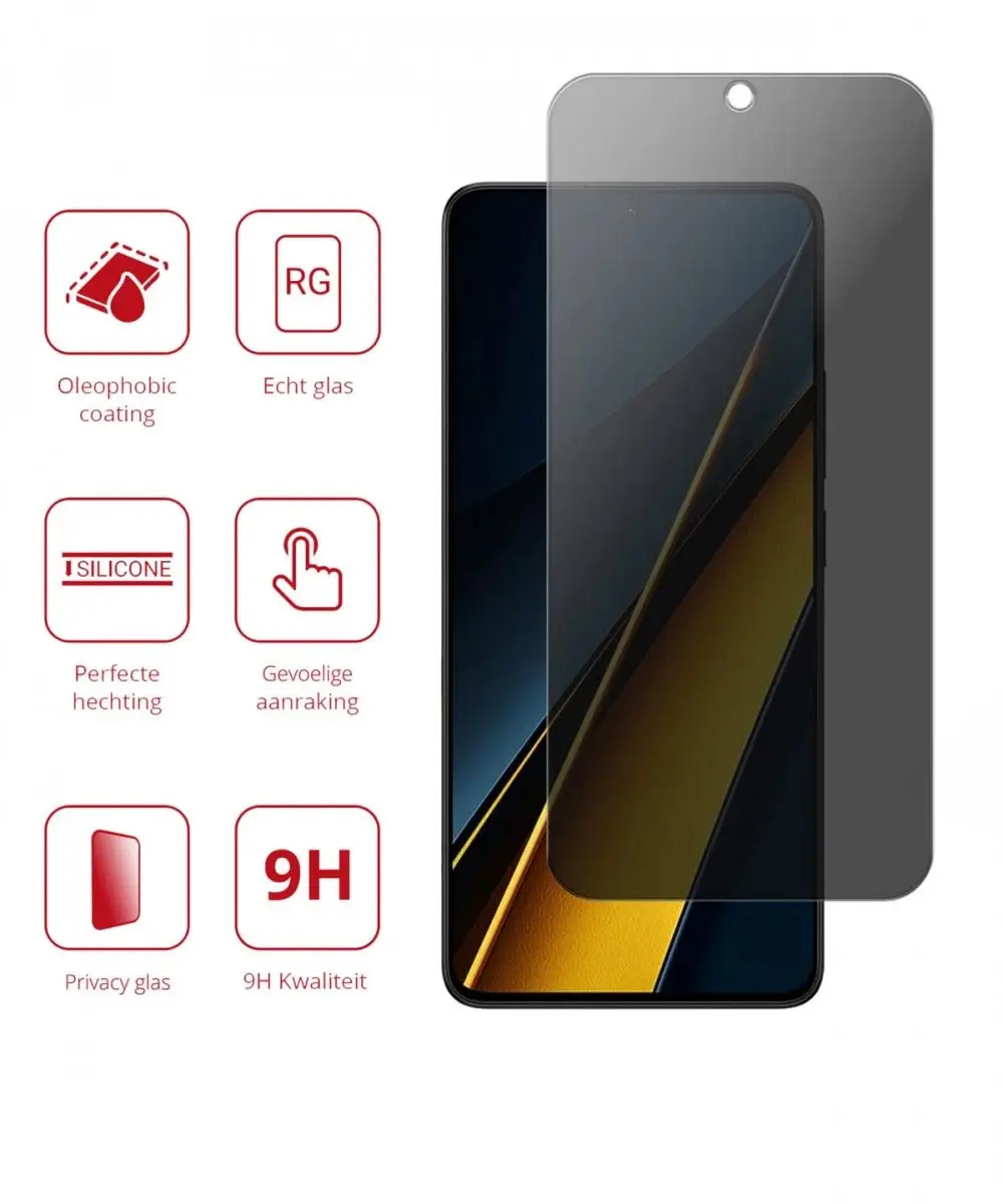 Rosso Privacy Screen Protector Xiaomi Poco X6 Pro - 9H Glas