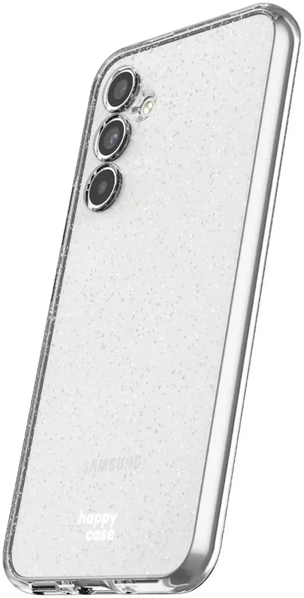 HappyCase Hoesje Samsung Galaxy S23 FE - Glitter Transparant